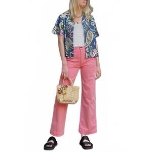 NEW ALIX OF BOHEMIA stevie coin shirt in blue riviera